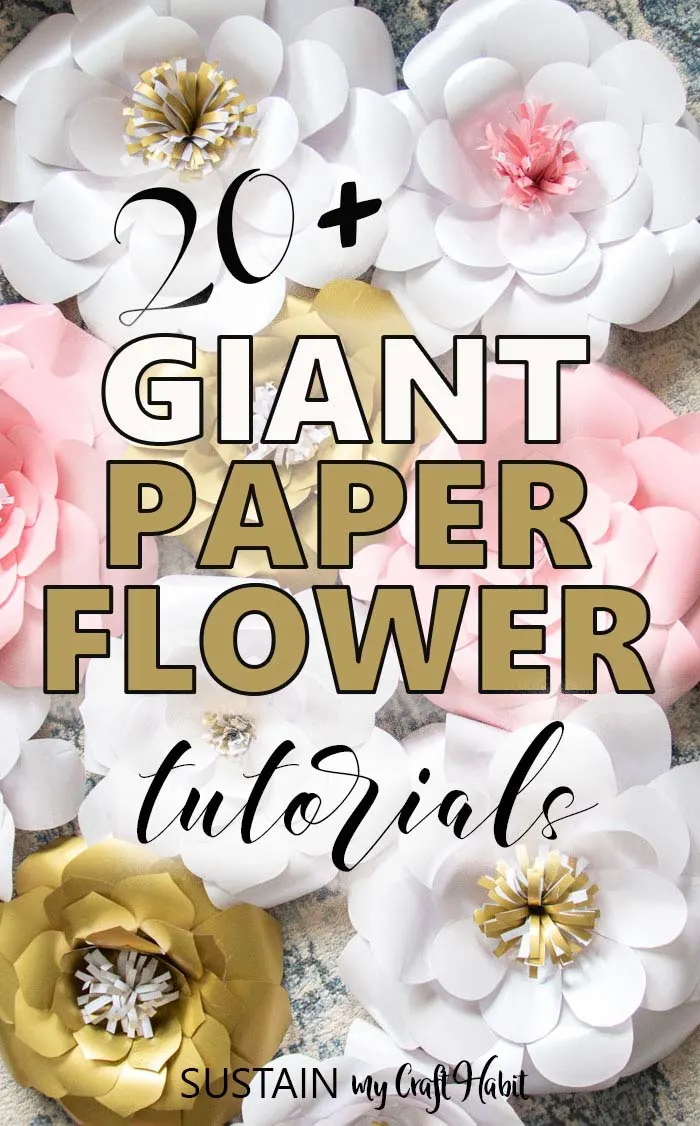 PAPER ROSE DIY TUTORIAL  Easy LARGE Paper Flowers + FREE templates! 