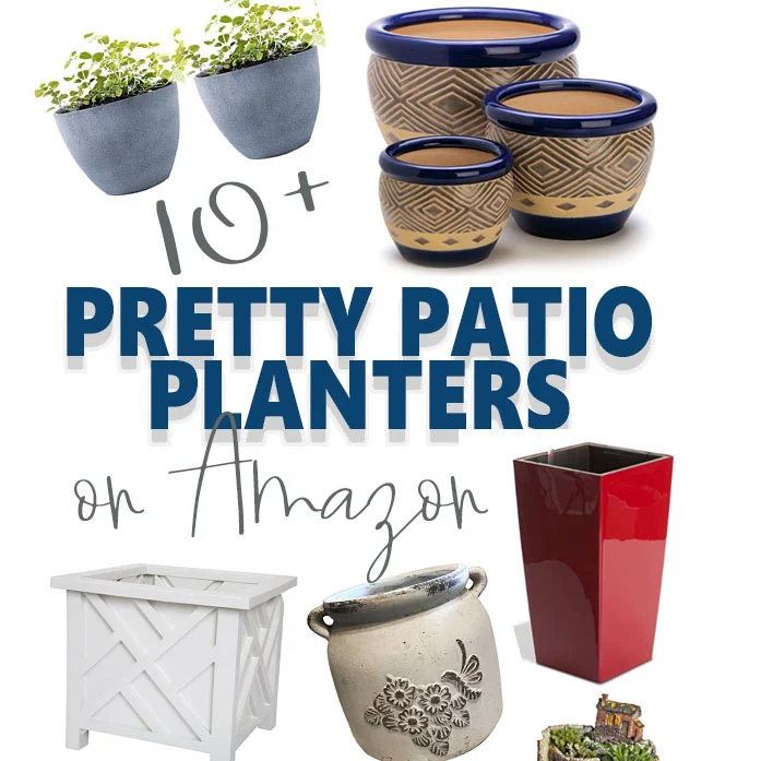 Pretty patio planters available on Amazon