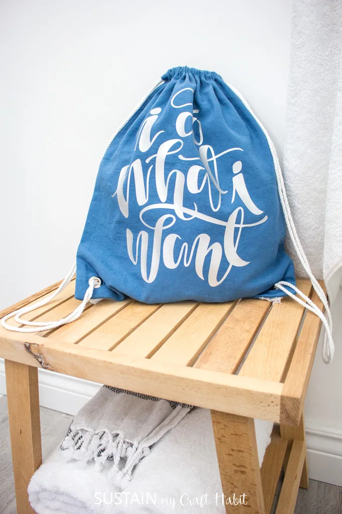 EDITED SIZE in comment* DIY drawstring bag with double handle