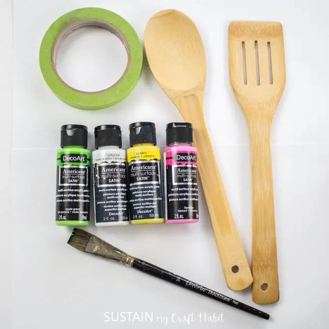 DIY painted wooden salad tongs