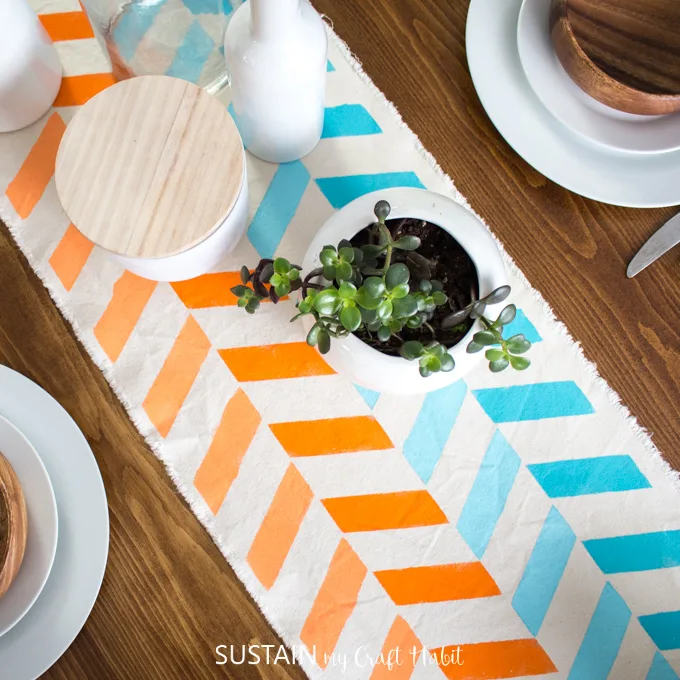 Painting Fabric to Make a Modern Table Runner – Sustain My Craft Habit