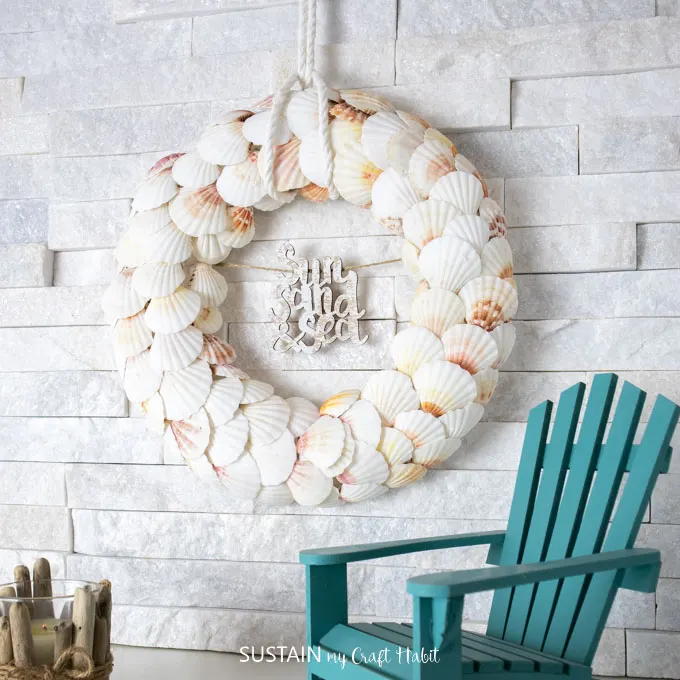 beautiful coastal seashell wreath