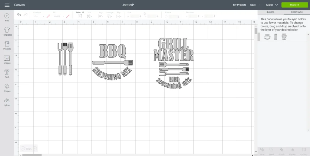 Syncing Color of images in Cricut Design Space.