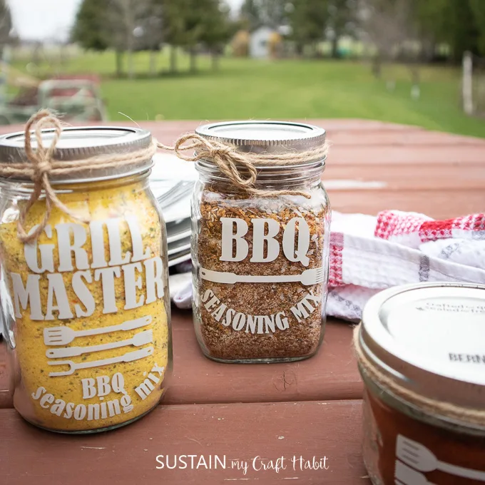 Grill Master seasoning mix jars as a Father's Day BBQ gift idea