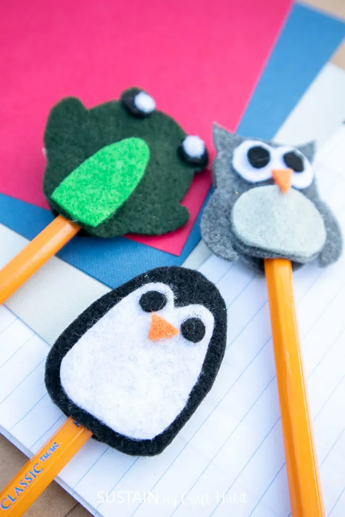 Felt Animal Pencil Toppers