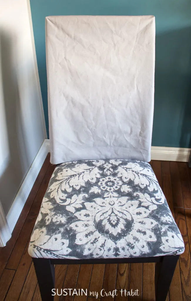 How To Make A Slipcover For Dining Chair Sustain My Craft Habit - Diy Dining Chair Slipcover No Sewn