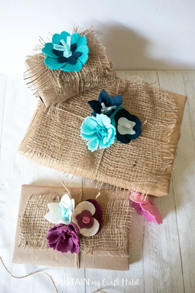 Creative Gift Wrapping with Felt Flowers – Sustain My Craft Habit