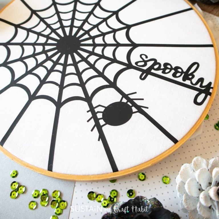 Iron On Spider Web Art with Free SVG
