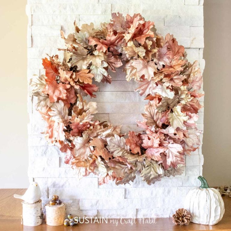 DIY Metallic Fall Leaf Wreath