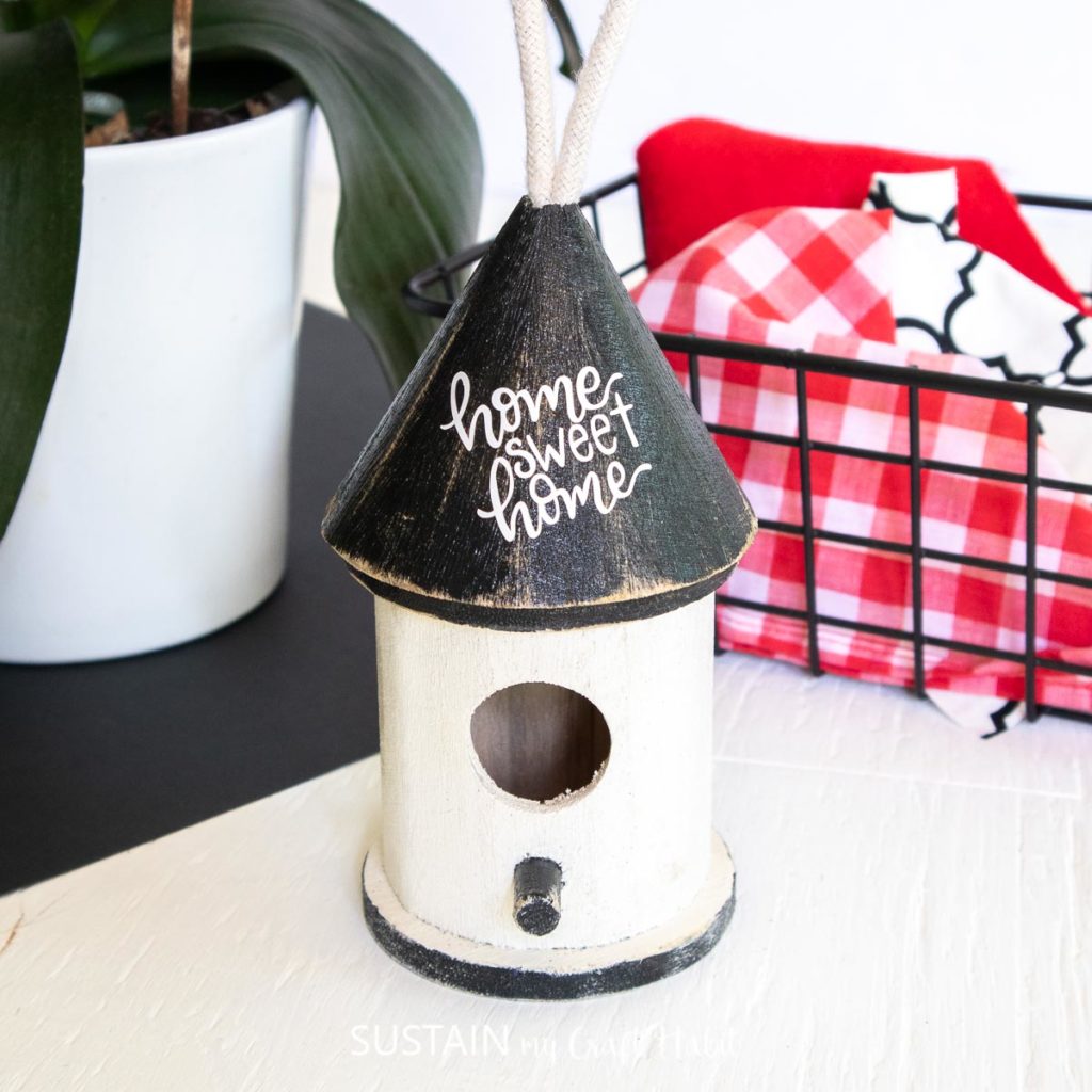 Rustic Wooden Birdhouse Craft Ornament