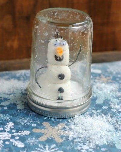 Mason jar Christmas crafts olaf snow globe.