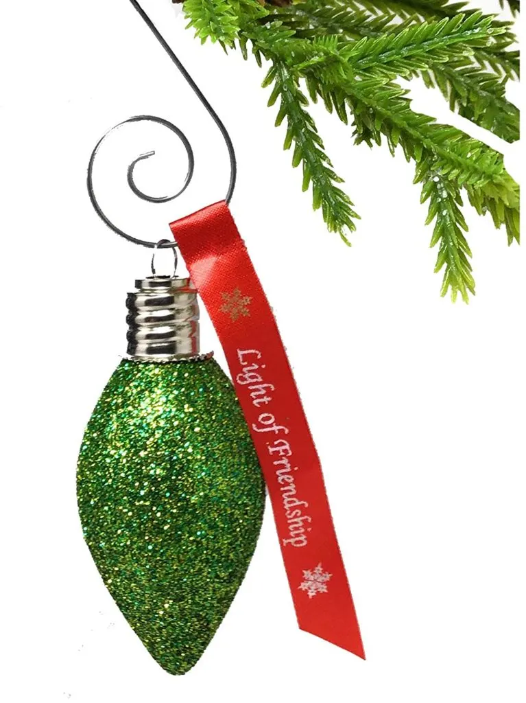 glitter light bulb ornament.