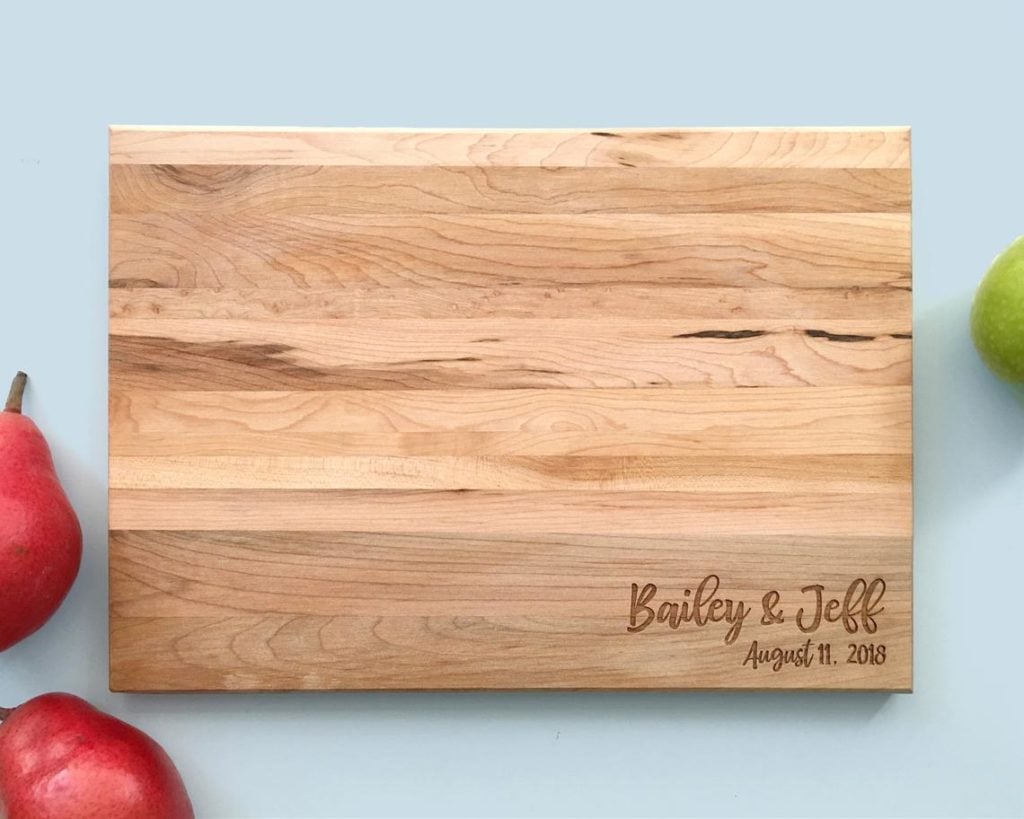 Engraved wooden cutting board.