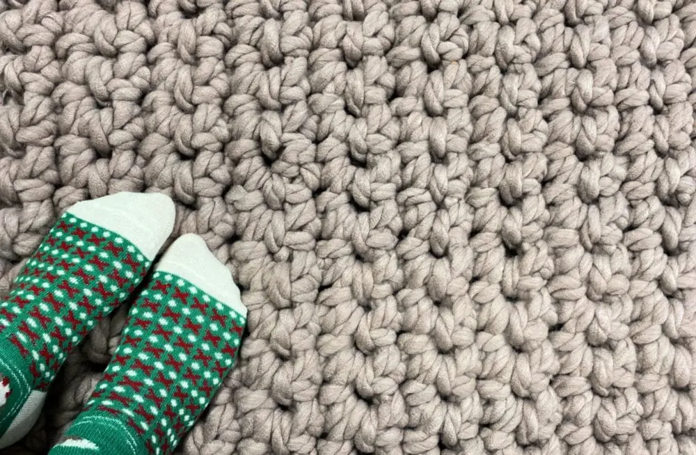 Cool craft crochet rug.