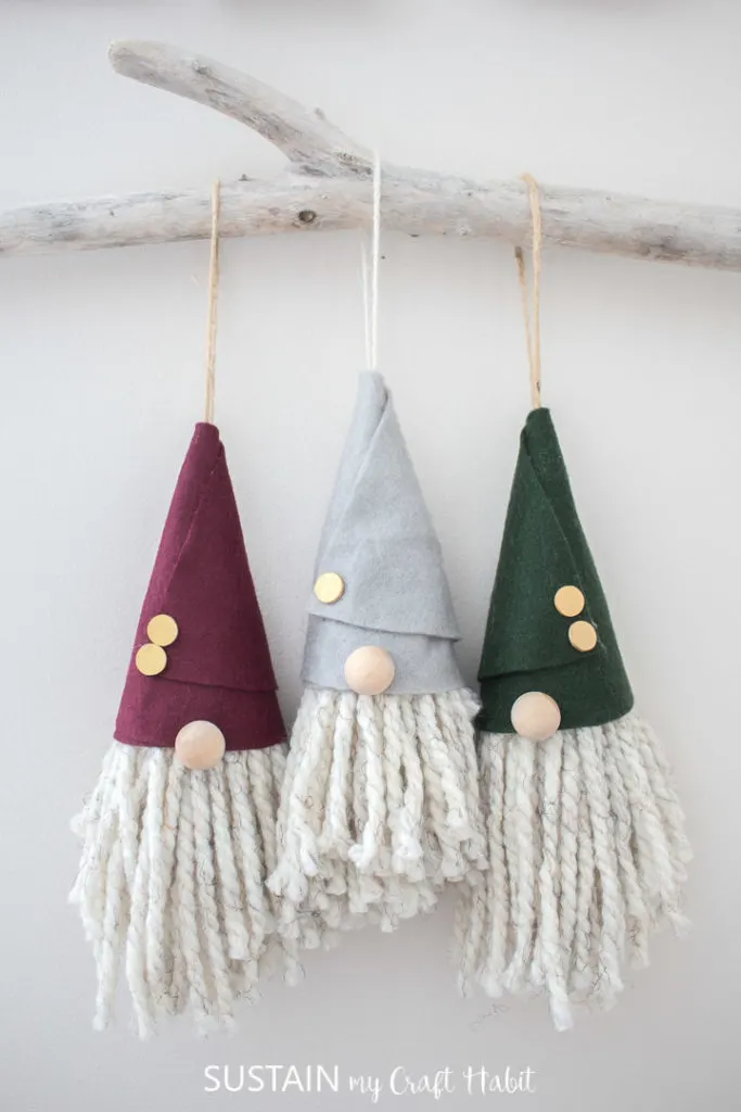 No-Sew DIY Gnome Christmas Ornaments