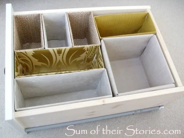 upcycled home organizing drawer dividers
