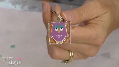 Resin crafts owl keychain