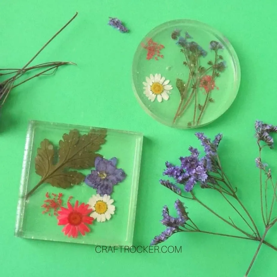 Resin crafts pressed flower coasters
