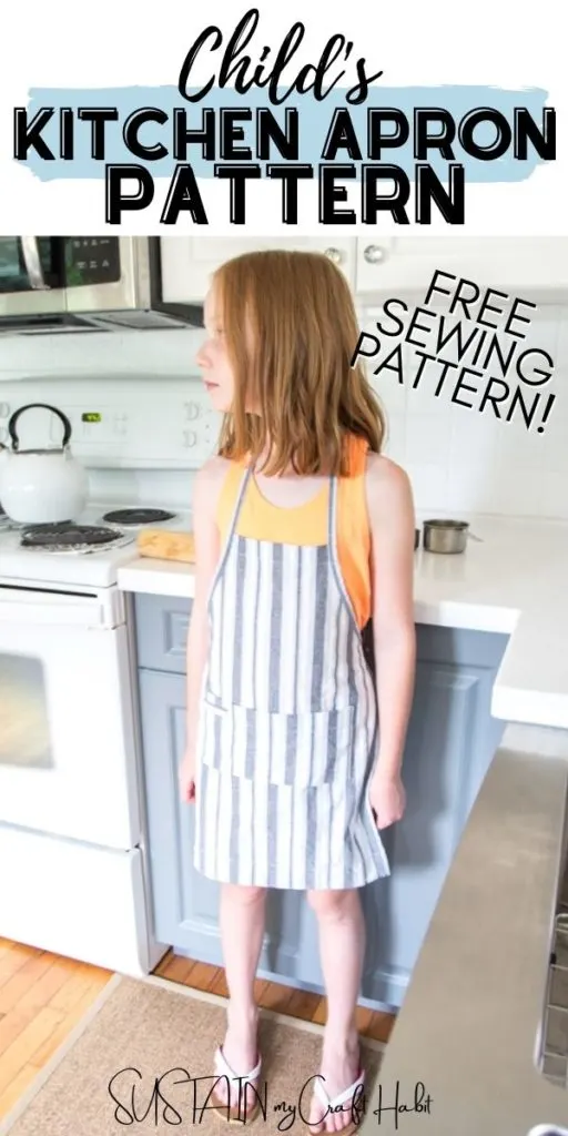 child wearing kitchen apron