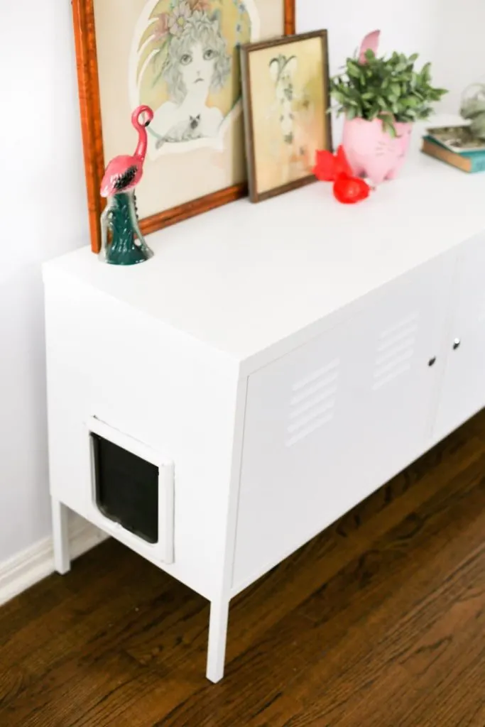 ikea hack cabinet with a door on the side.