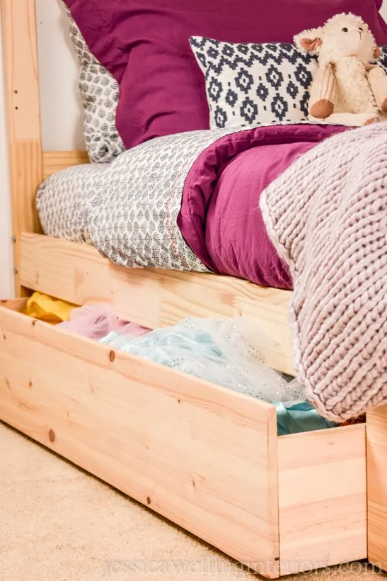 Ikea hack ideas, adding under bed pullout storage.