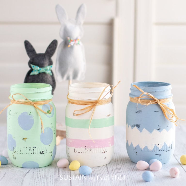 Decorative Painted Easter Jars