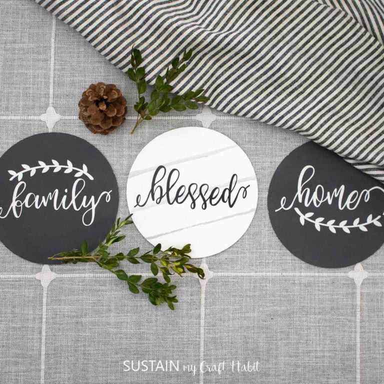 Farmhouse Inspired DIY Round Wood Sign