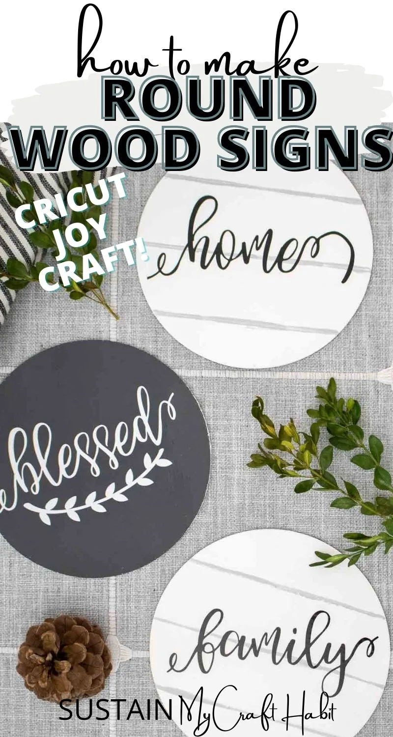 Farmhouse Inspired DIY Round Wood Sign – Sustain My Craft Habit