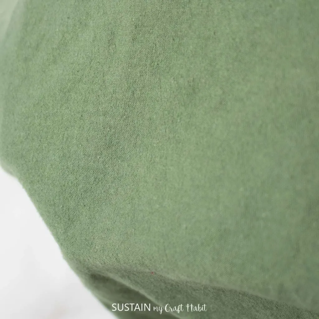 Green jersey knit fabric.