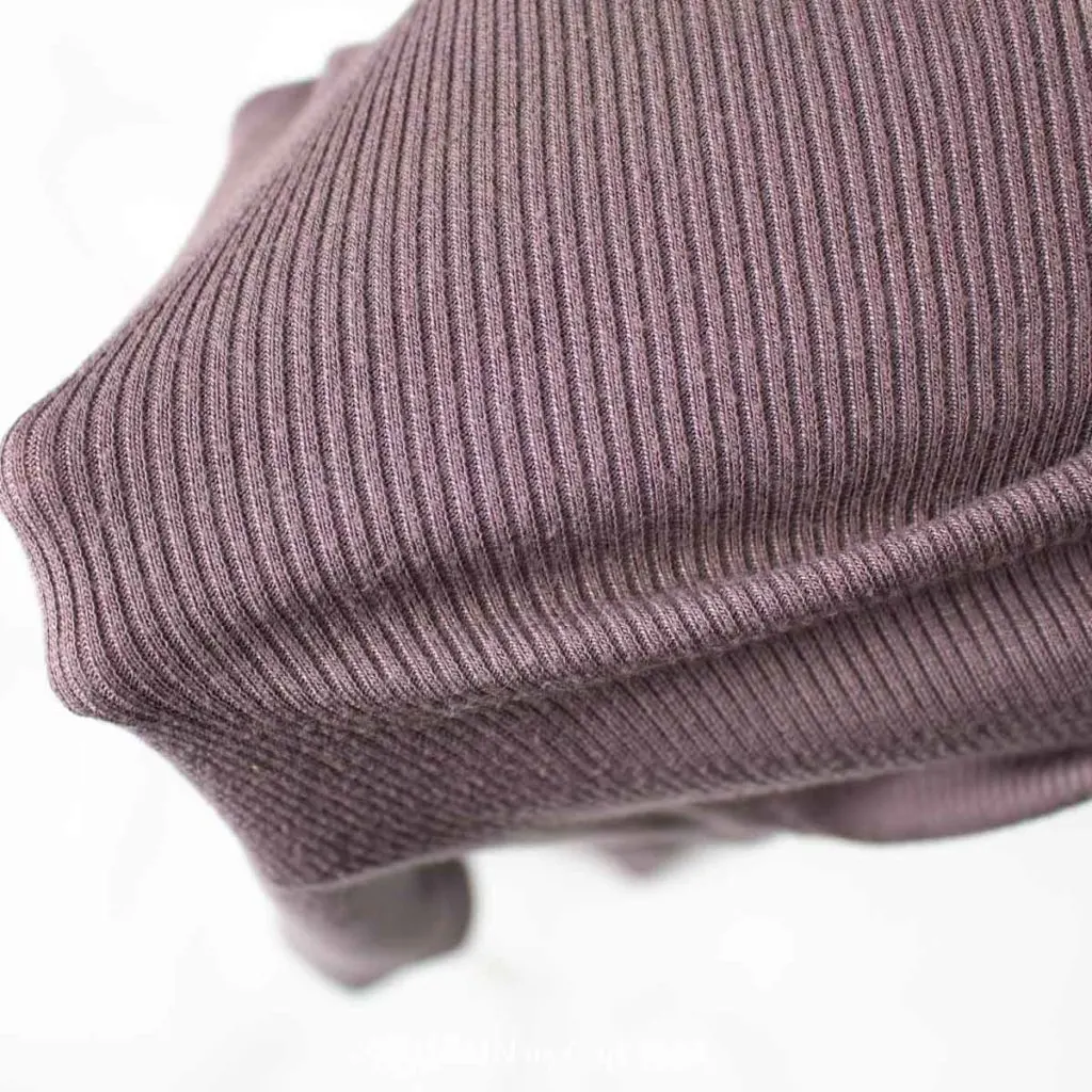 Purple rib tshirt fabric.