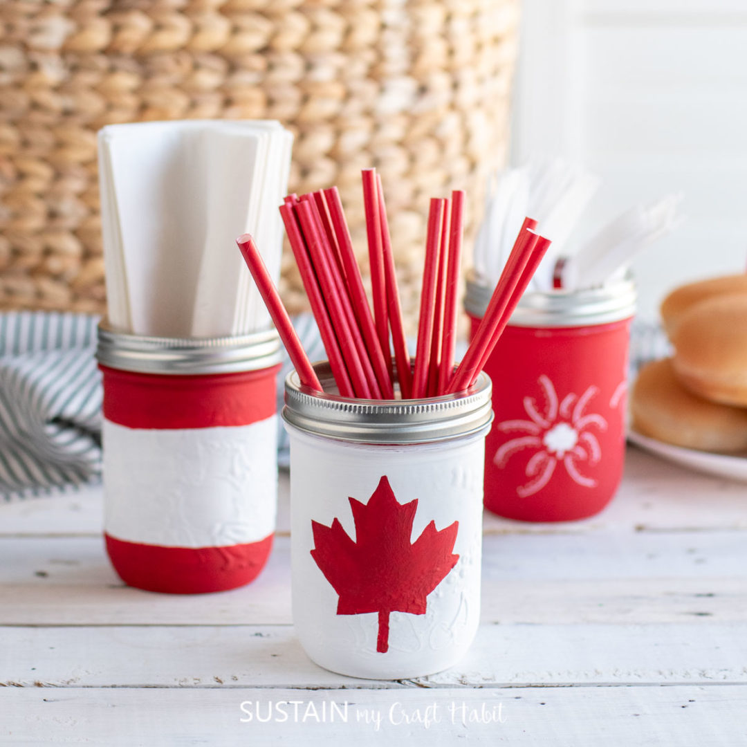 Decoupage Napkins onto Glass Jars Sustain My Craft Habit