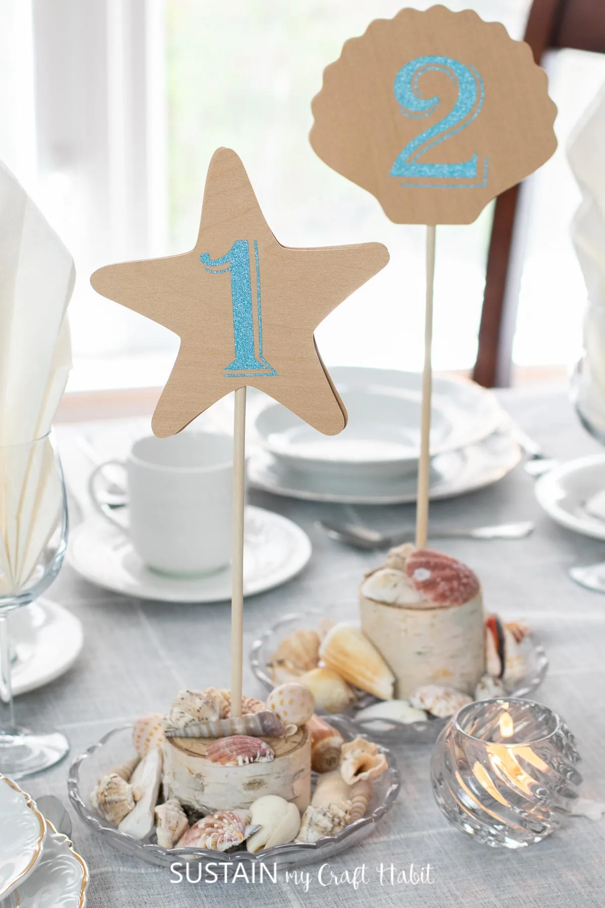DIY Beach-Themed Wedding Table Numbers – Sustain My Craft Habit