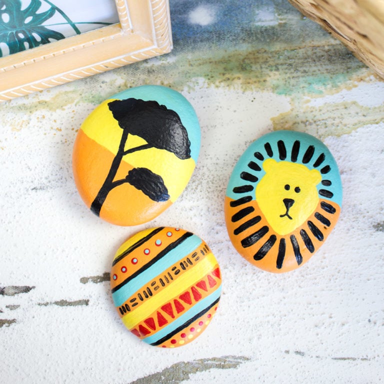 Lion King Inspired Painted Rocks