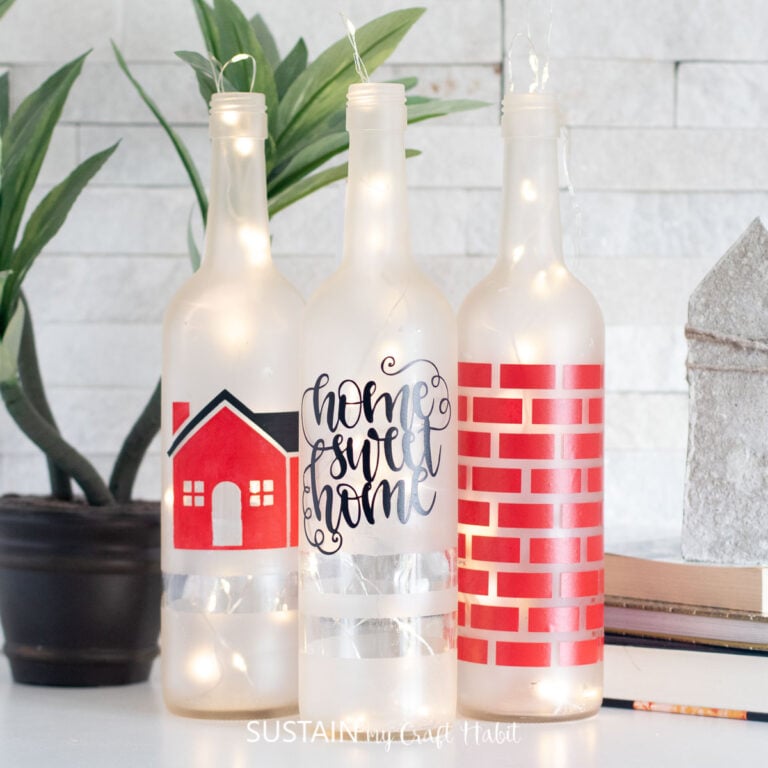 3 Faux Bottle Painting Ideas with Cricut
