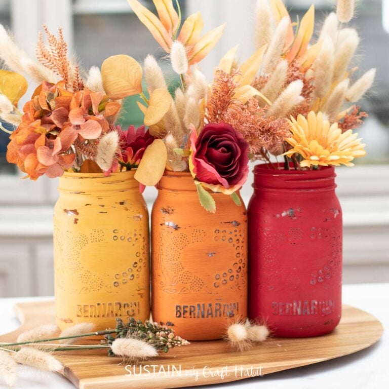 Painted Jars for Thanksgiving