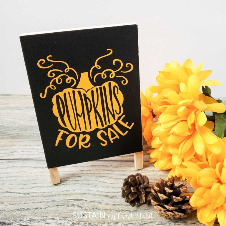 Dollar Store Pumpkin Art Craft with Cricut