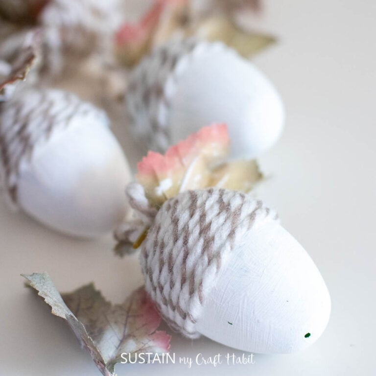 Upcycled Plastic Egg Acorn Ornament Craft