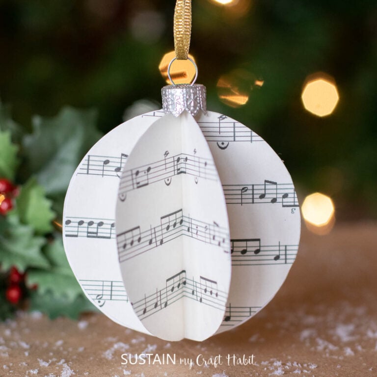 Crafting 3D Sheet Music Ornaments