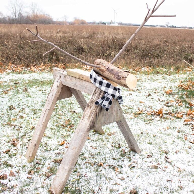 DIY Repurposed Sawhorse Wood Reindeer