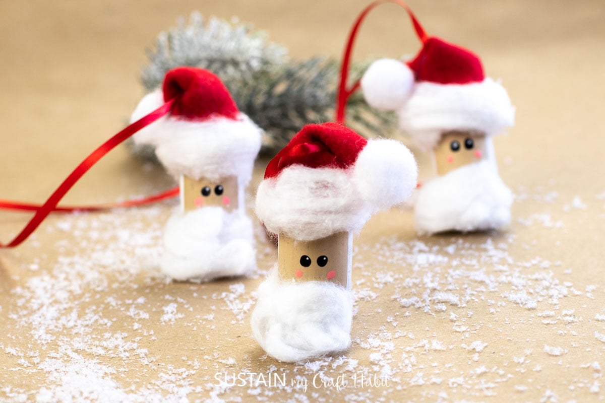DIY Adorable Santa Cork Ornaments