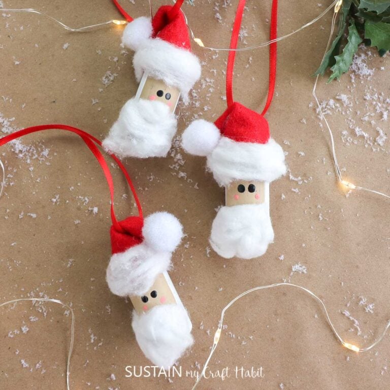 DIY Adorable Santa Wine Cork Ornaments