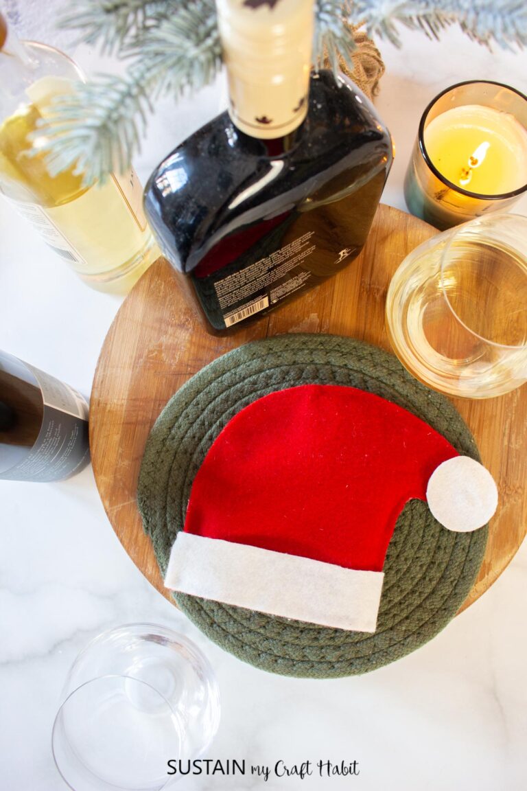 Simple Santa Hat Wine Bottle Topper Sustain My Craft Habit