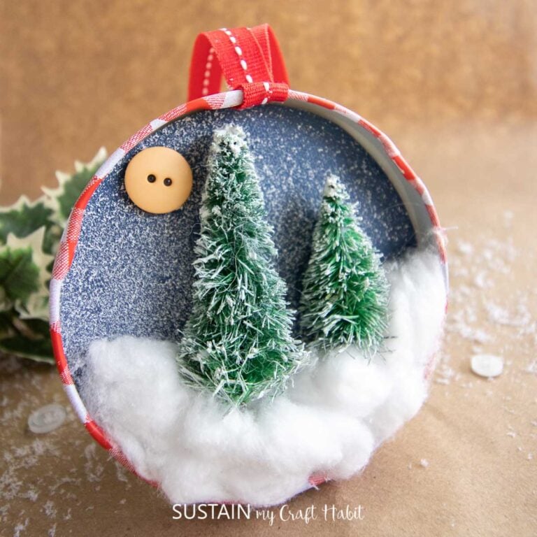 Making Bottle Brush Jar Lid Ornaments