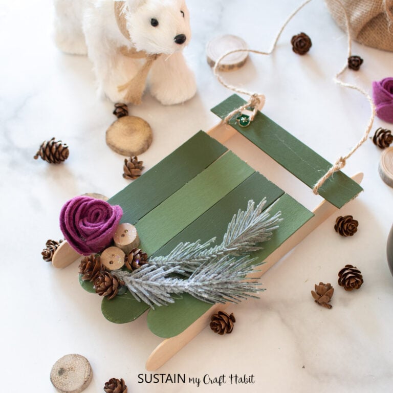 Jumbo Popsicle Stick Decorative Sled