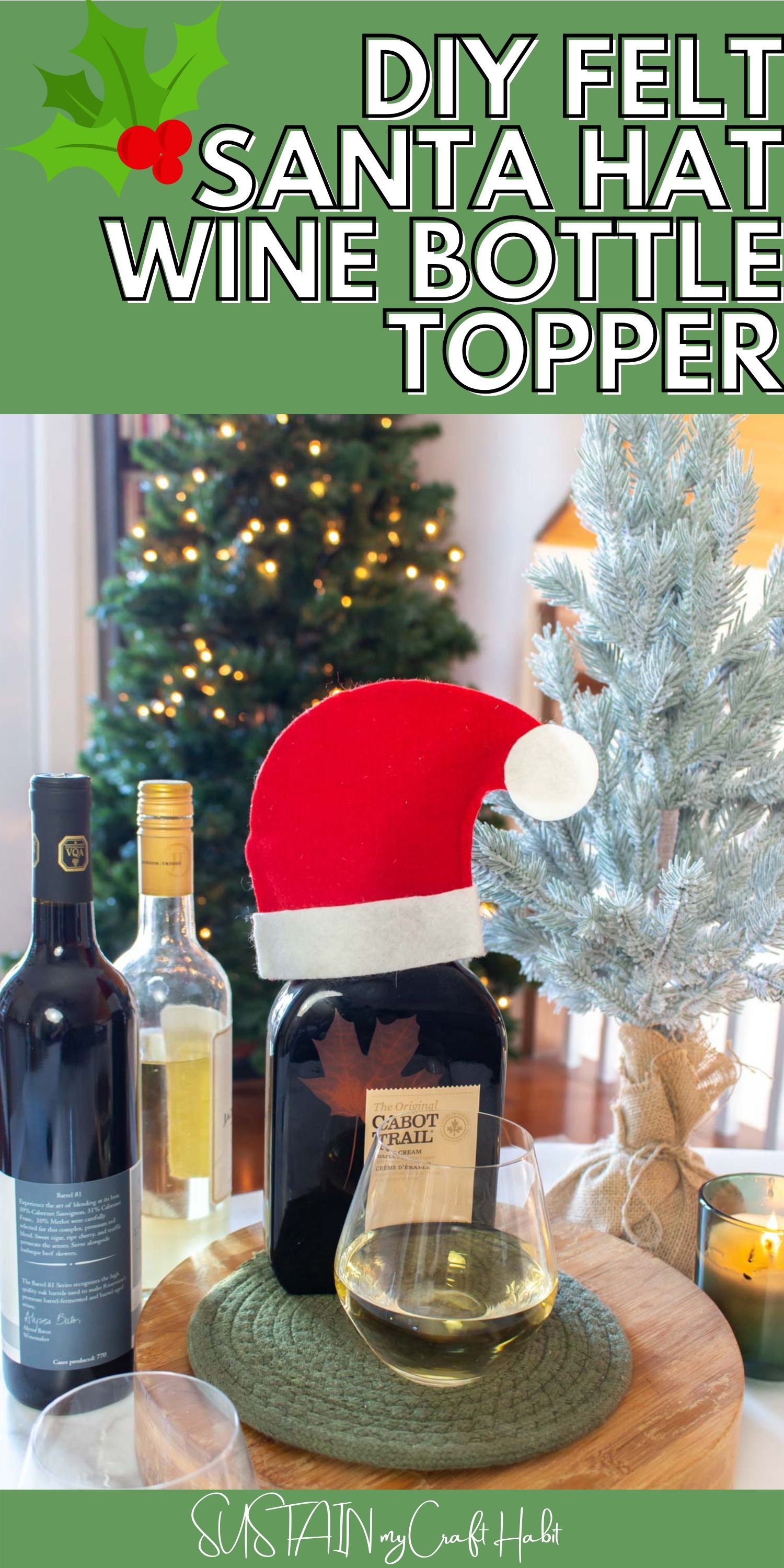 Simple Santa Hat Wine Bottle Topper Sustain My Craft Habit