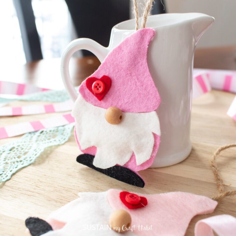 Valentine’s Day Gnome Ornament Pattern with SVG