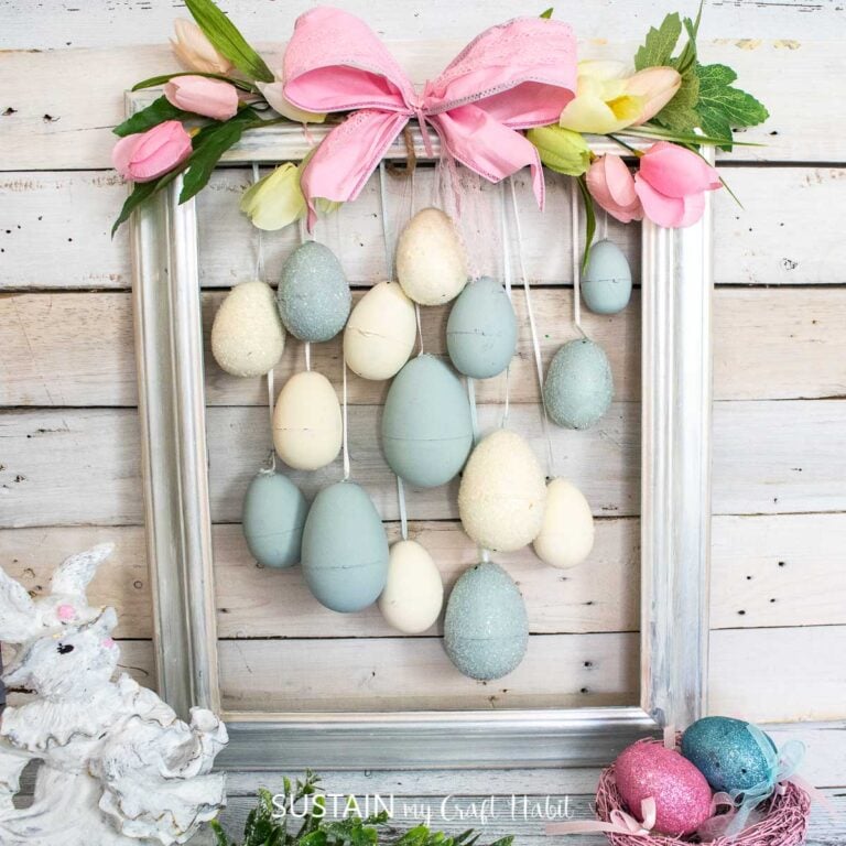 Upcycled Plastic Easter Egg Wall Hanging