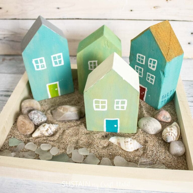 Easy Beachy Scrap Wood House Craft