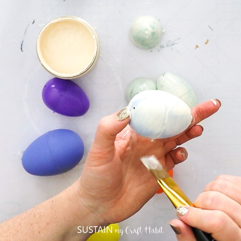 Painting a plastic Easter egg
