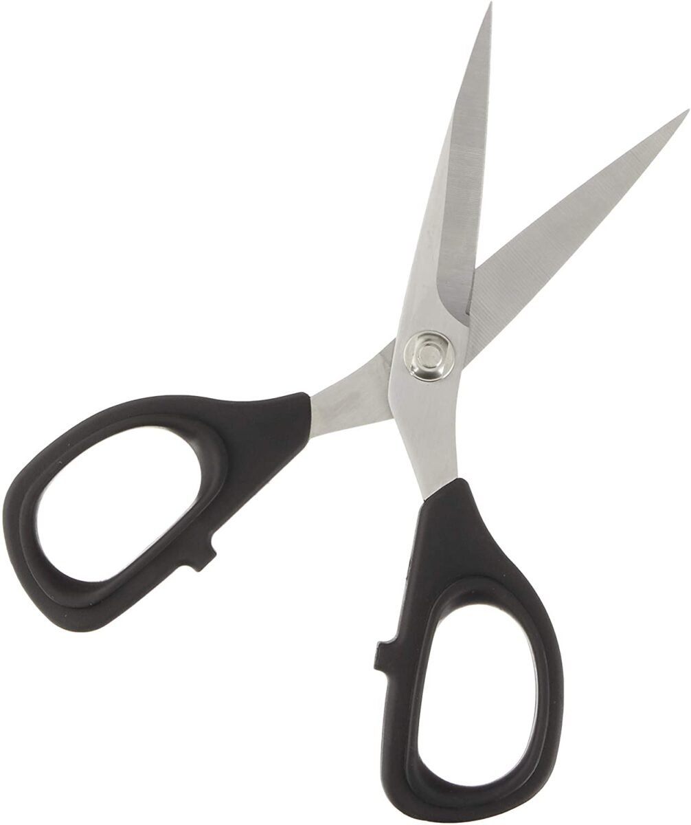 Kai 5" sewing scissors with black handle.